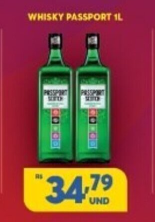 Atacadão Centro Sul Whisky Passport 1L oferta