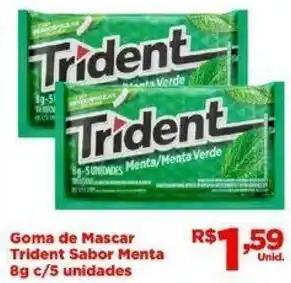 Goma de Mascar Trident Sabor Menta 8g c/5 unidades