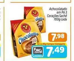 Supermercados Big Compra Achocolatado Em Pó 3 Corações Cada 700g oferta