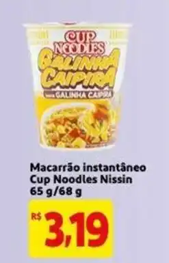 Extra Macarrao Instantaneo Cup Noodles Nissin 65g/68g oferta