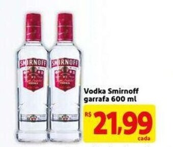 Extra Vodka Smirnoff garrafa 600ml oferta
