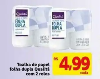 Extra Toalha de Papel folha dupla Qualita com 2 rolos oferta