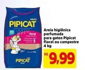 Extra Areia higienica perfumada para gatos pipicat Floral ou Campestre 4kg oferta