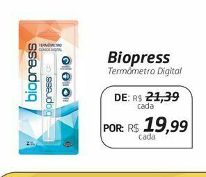 Drogal Biopress termômetro digital oferta