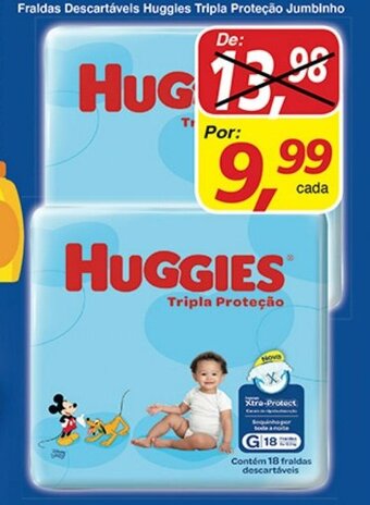 Supermercados Guanabara Fraldas descartaveis Huggies tripla Pretecao Jumbinho oferta