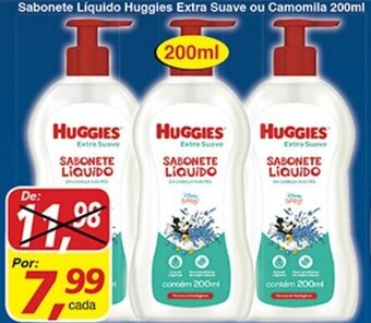 Supermercados Guanabara Sabonete Liquido Huggies Extra Suave ou Camomilla 200ml oferta