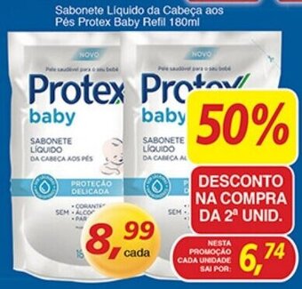 Supermercados Guanabara Sabonete Liquido da Cabeca aos Pes Protex Baby Refil 180ml oferta