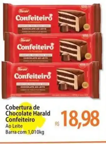 Atacadão Cobertura de Chocolate Harald Confeiteiro Ao Leite Barra com 1,010kg oferta