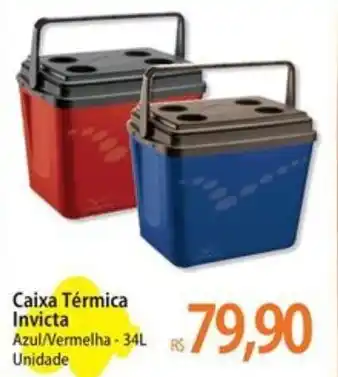 Atacadão Caixa Térmica Invicta Azul/Vermelha-34L Unidade oferta