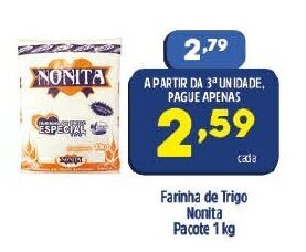Arena Atacado Farinha de Trigo Nonita pacote 1kg oferta