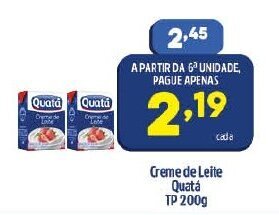 Arena Atacado Creme de Leite Quata TP 200g oferta