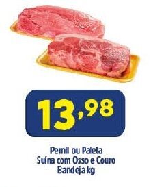 Arena Atacado Pernil ou Paleta Suina com Osso e Couro Bandeja 1kg oferta