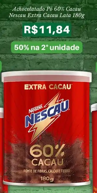 Pão de Açúcar Achocolatado Pó 60% Cacau Nescau Extra Cacau Lata 180g oferta