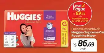 Drogal Fraldas huggies suprem care ropinha hiper oferta