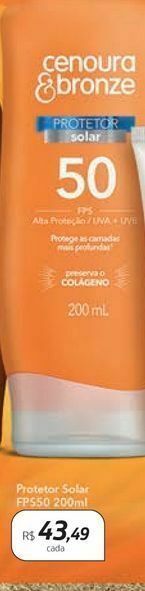Drogal Protetor solar cenoura&bronze fps 50 oferta