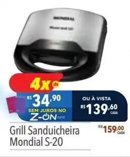 Supermercados Condor Grill Sanduicheira Mondial S-20 oferta
