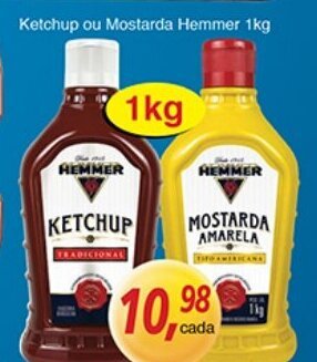 Supermercados Guanabara Ketchup ou Mostarda Hemmer 1kg oferta