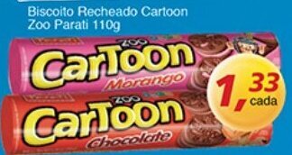 Supermercados Guanabara Biscoito Recheado Cartoon Zoo Parati 110g oferta