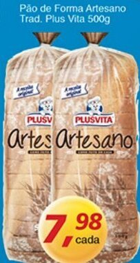 Supermercados Guanabara Pao de Forma Artesano Trad. Plus Vita 500g oferta