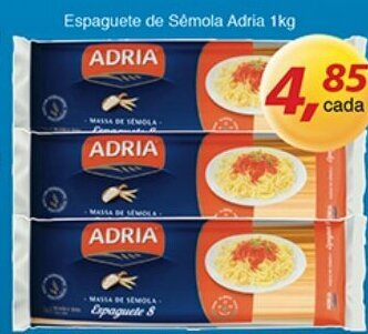 Supermercados Guanabara Espaguete de Semola Adria 1kg oferta
