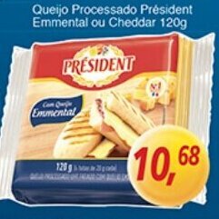 Supermercados Guanabara Queijo Processado President Emmental ou Cheddar 120g oferta