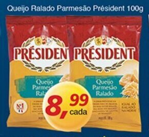 Supermercados Guanabara Queijo Ralado Parmesao President 100g oferta