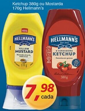 Supermercados Guanabara Ketchup 380g ou Mostarda 170g Hellmann's oferta