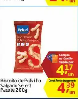 Biscoitos de polvilho salgado select pacote 200 g