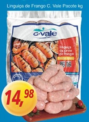 Supermercados Guanabara Linguica de Frango C. Vale pacote 1kg oferta