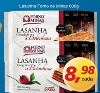 Supermercados Guanabara Lasanha Forno de Minas 600g oferta