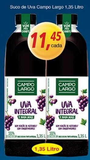 Supermercados Guanabara Suco de Uva Campo Largo 1.35L oferta