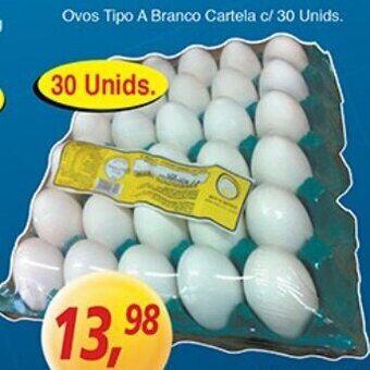 Supermercados Guanabara Ovos Tipo A Branco Cartela c/ 30 unids. oferta