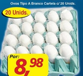Supermercados Guanabara Ovos Tipo A Branco Cartela c/ 20 unids. oferta