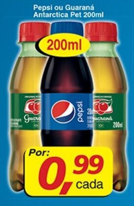 Supermercados Guanabara Pepsi ou Guarana Antarctica pet 200ml oferta