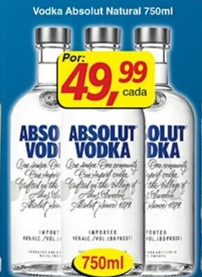 Supermercados Guanabara Vodka Absolut Natural 750ml oferta