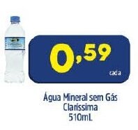 Arena Atacado Agua Mineral sem Gas Clarissima 510ml oferta