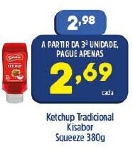 Arena Atacado Ketchup Tradicional Kisabor Squeeze 380g oferta