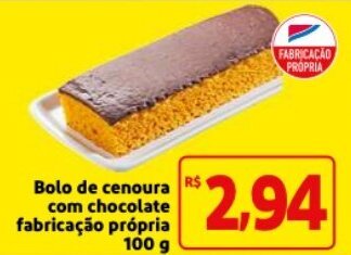 Mercado Extra Bolo de cenoura com chocolate fabricacao propria 100g oferta
