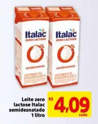 Mercado Extra Leite zero Lactose Italac semidesnatado 1L oferta