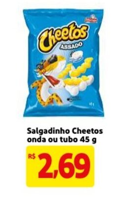 Mercado Extra Salgadinho Cheetos onda ou tubo 45g oferta