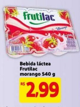Mercado Extra Bebida lactea Frutilac Morango 540g oferta