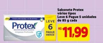 Mercado Extra Sabonete Protex varios tipos Leve 6 Pague 5 unidades de 85g cada oferta