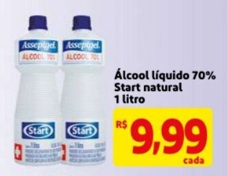 Mercado Extra Alcool liquido 70% Start natural 1L oferta