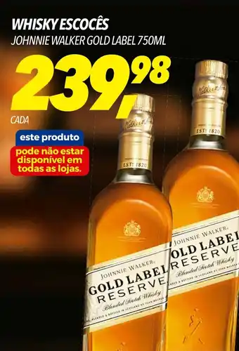 Frangolândia WHISKY ESCOCÊS JOHNNIE WALKER GOLD LABEL 750ML oferta