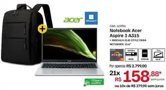 Notebook Acer Aspire 3 A315
