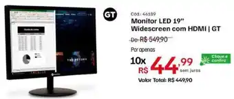Ibyte Monitor LED 19" Widescreen com HDMI | GT oferta