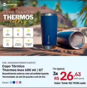 Ibyte COPO TÉRMICO Thermos Inox 600 ml | GT oferta