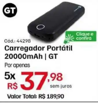 Ibyte Carregador Portátil 20000mAh | GT oferta