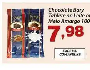Confiança Supermercados Chocolate Bary Tablete Ao Leite Ou Meio Amargo oferta