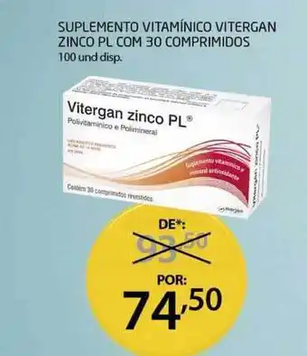 Suplemento Vitamínico Vitergan Zinco Pl